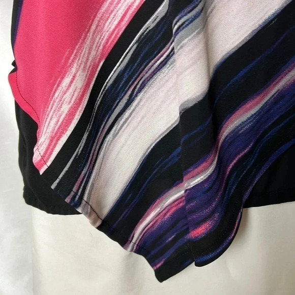 Y2K vtg RICKI’S top,sleeveless bold striped asymmetrical ,multicolor,fun - Picture 6 of 17